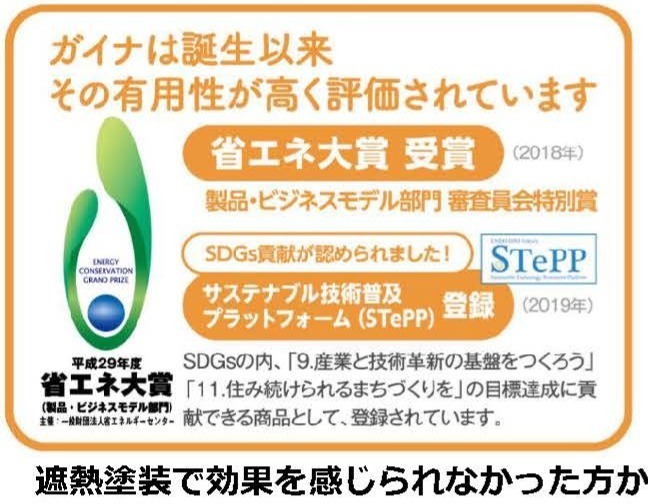 断熱塗料ガイナ 省エネ大賞受賞